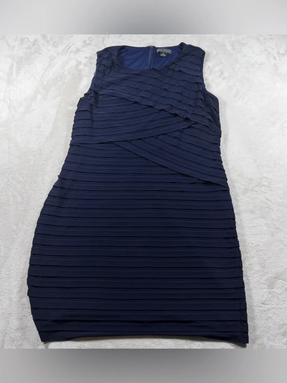 Jessica Howard Navy‎ Layered Sleeveless Sheath Dress